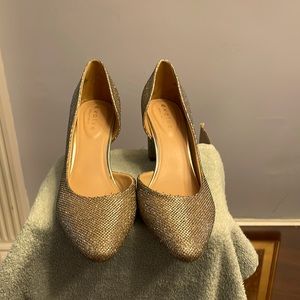Easy Spirit gold sparkle D’Orsay shoes